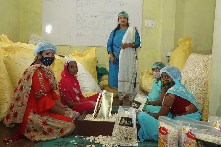 Export-grade makhana packing at a Bihar processing unit
